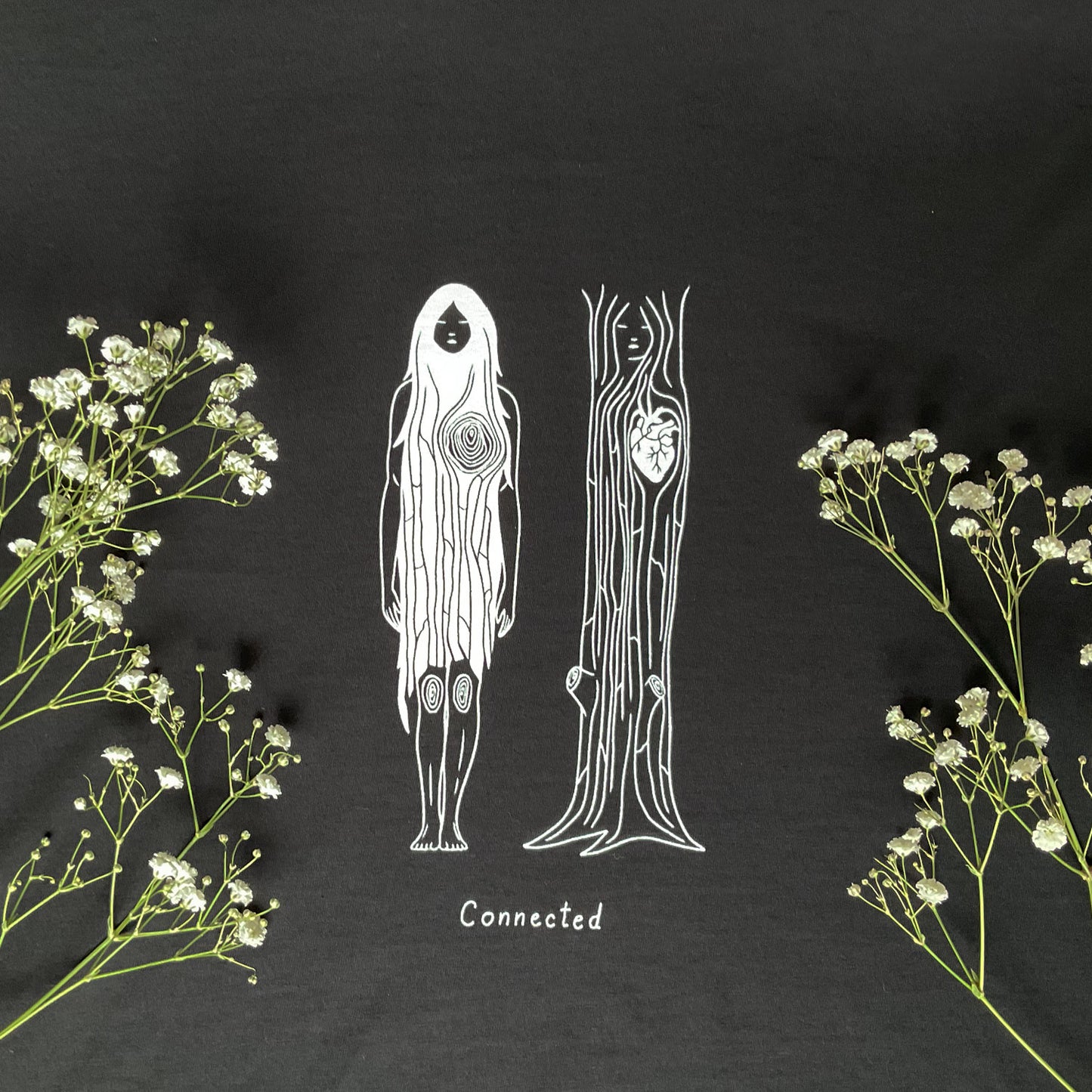 Tricou cu mâneci rulate "Connected", Black