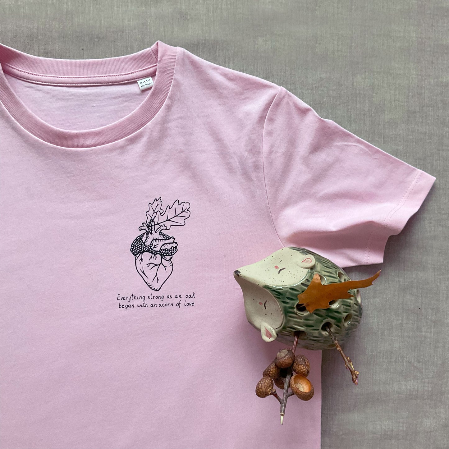 Tricou "Acorn of love" - Kids, Cotton Pink