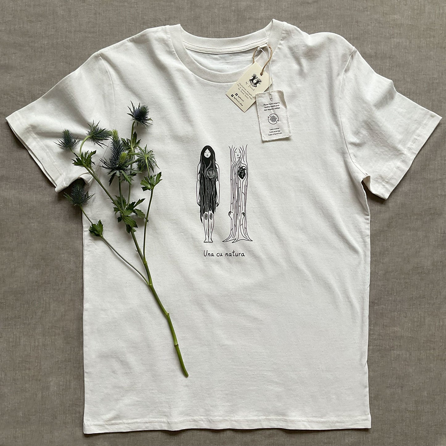Tricou "Una cu natura", RE-White