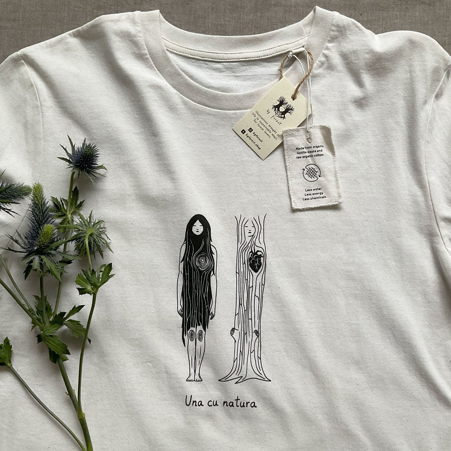 Tricou "Una cu natura", RE-White