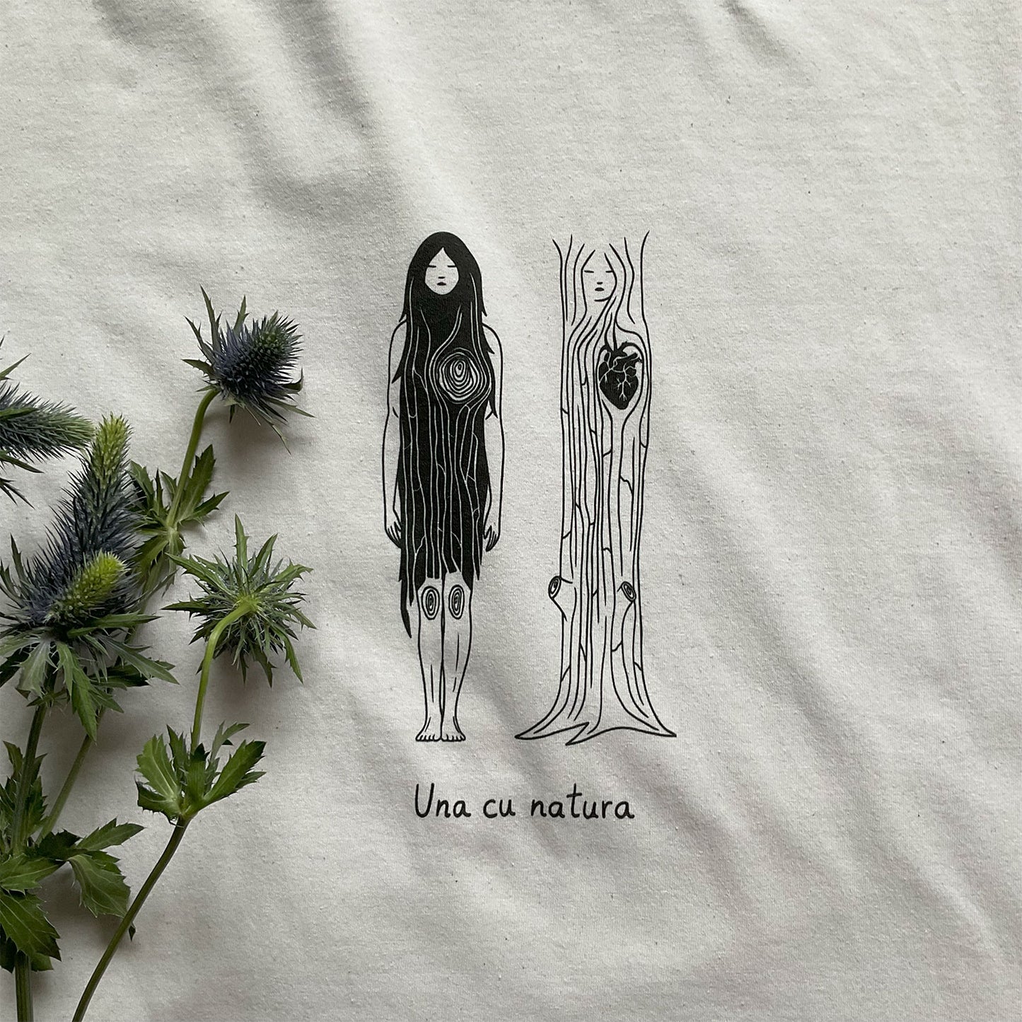 Tricou "Una cu natura", RE-White