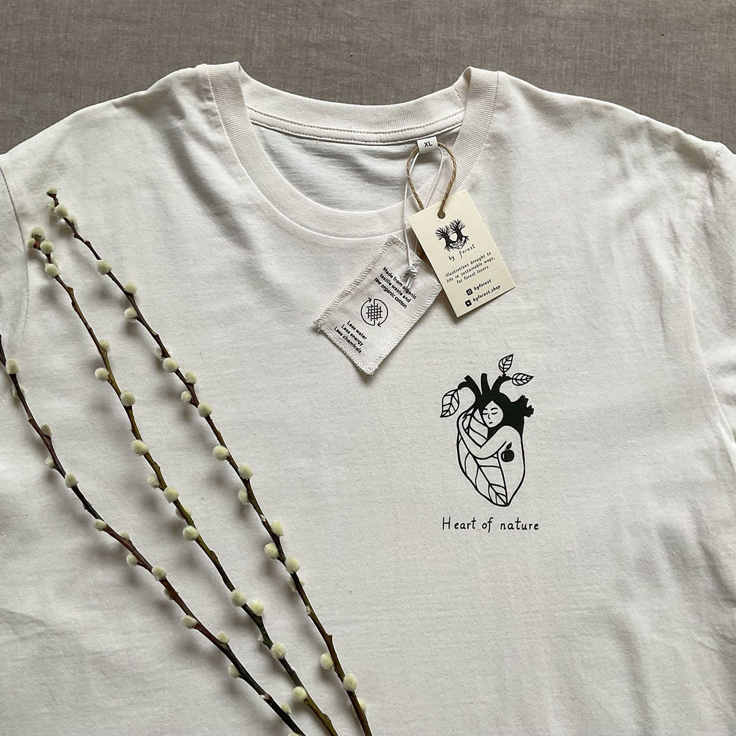 Tricou "Heart of nature",  RE-White