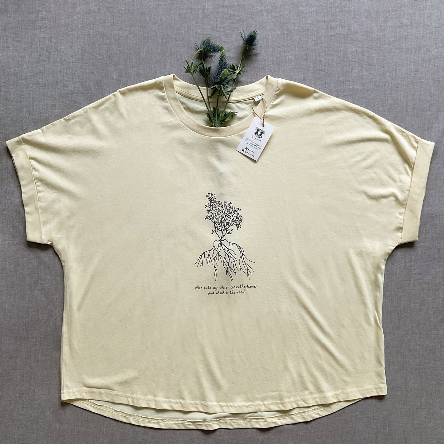 Tricou cu mâneci rulate "Heart of Nature", Butter