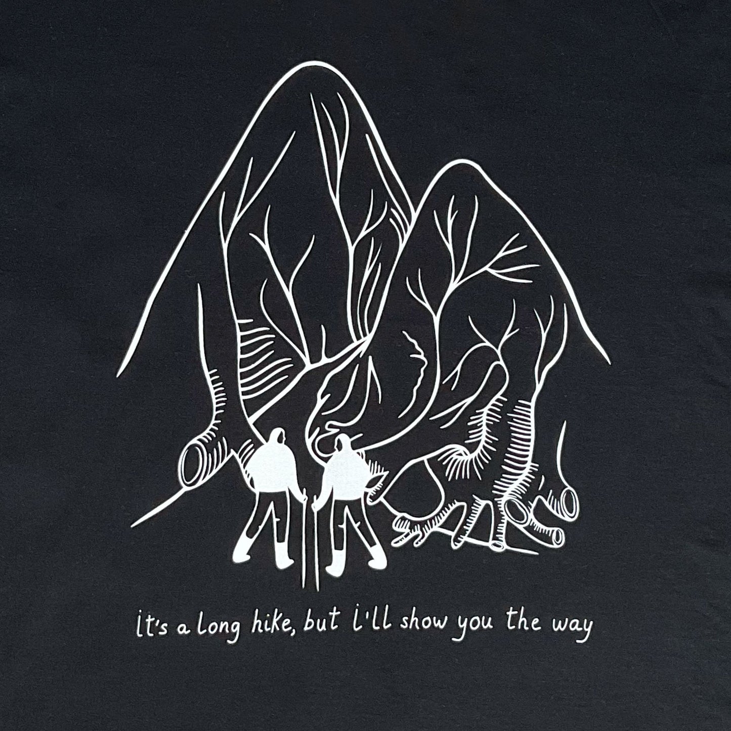 Tricou cu mâneci rulate "I'll show you the way", Black