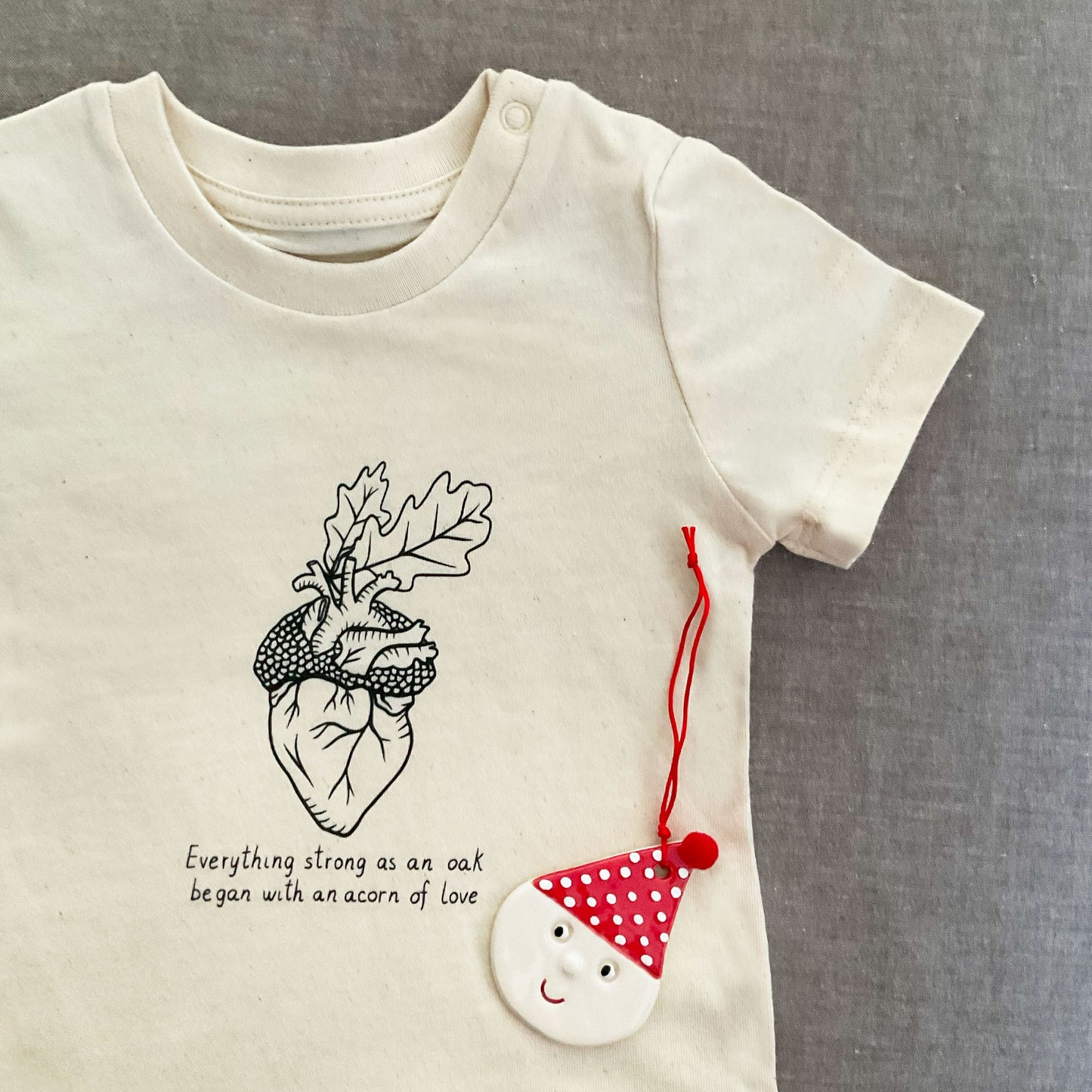 Tricou "Acorn of love" - Baby, Natural Raw