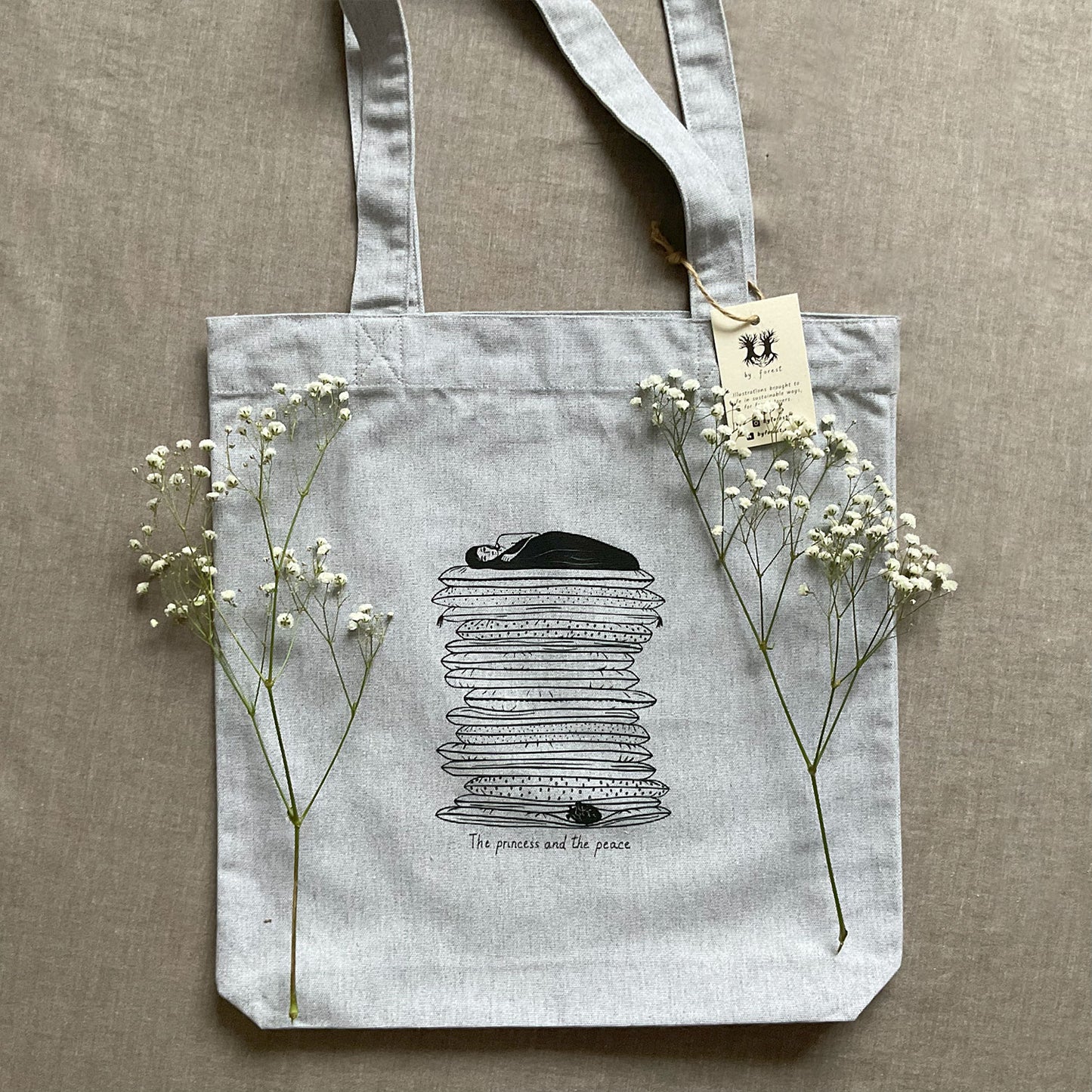 Traista "The princess and the peace", Heather grey