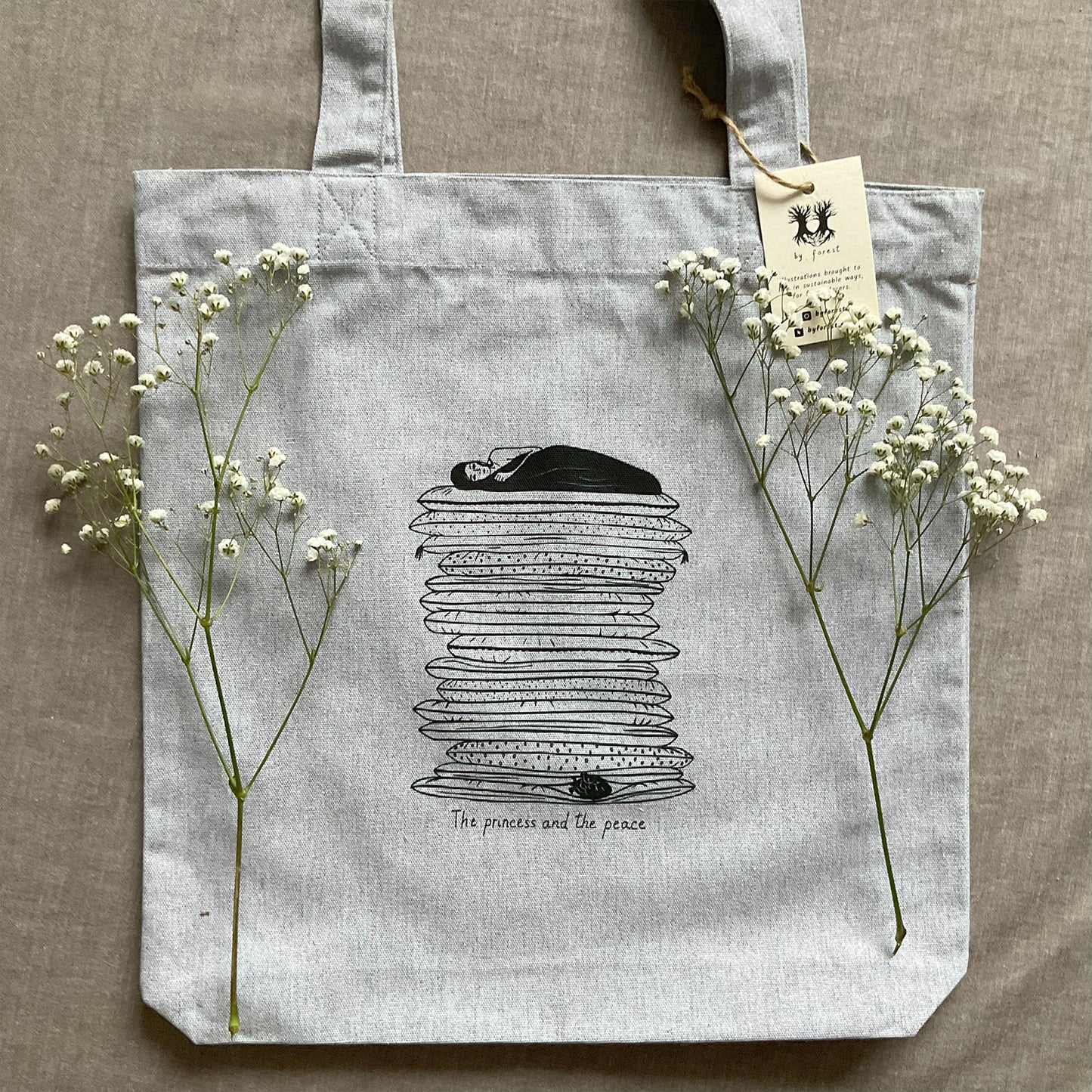 Traista "The princess and the peace", Heather grey