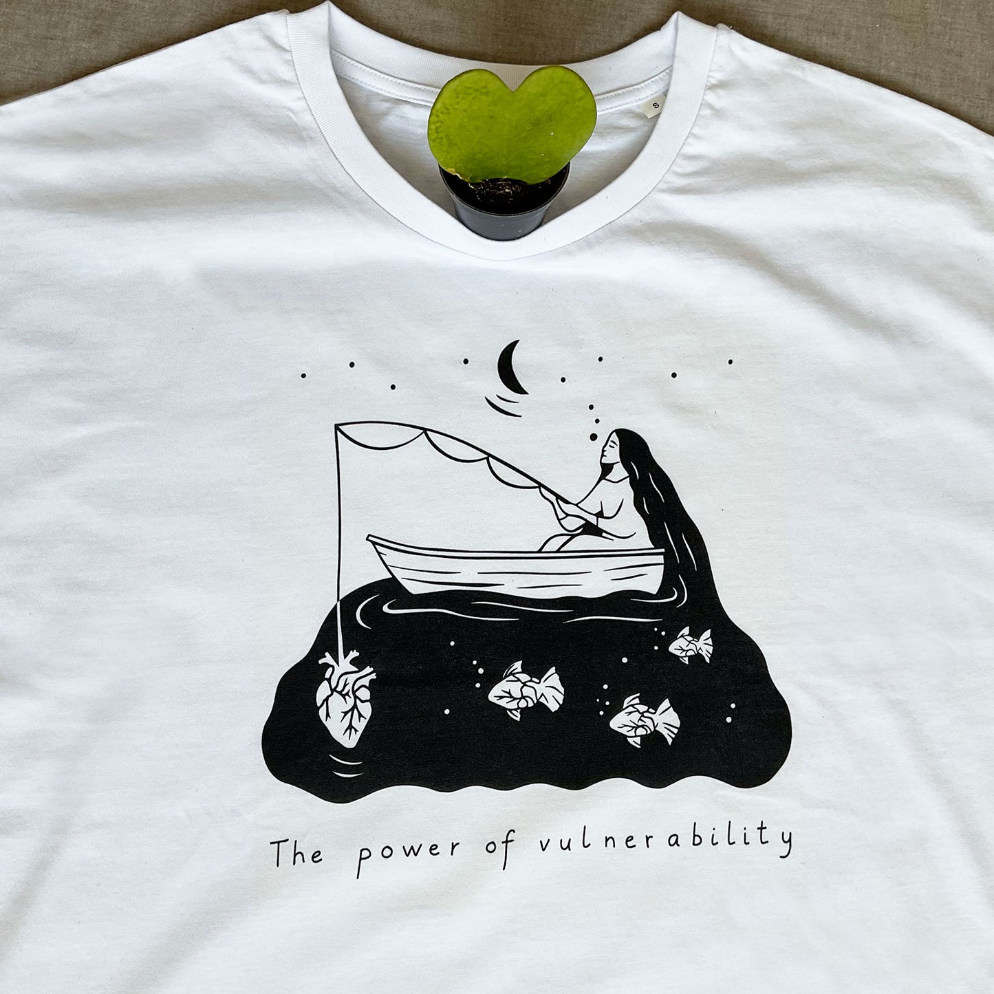 Tricou cu mâneci rulate "Power of vulnerability", Serene blue