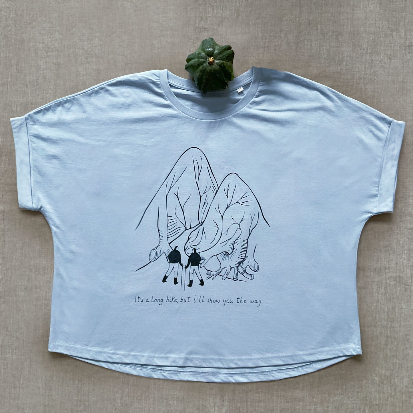 Tricou cu mâneci rulate "I'll show you the way", Serene blue