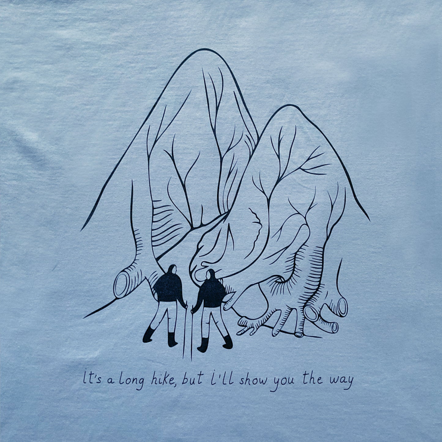 Tricou cu mâneci rulate "I'll show you the way", Serene blue