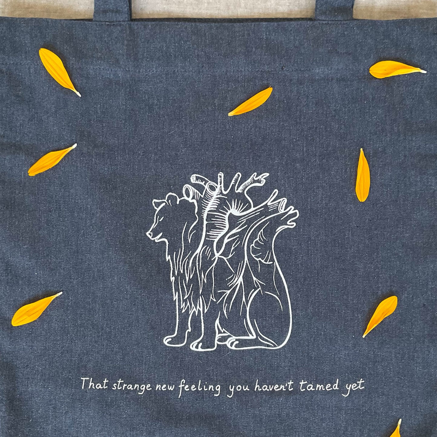 "Feelings untamed yet" -  Thick woven bag