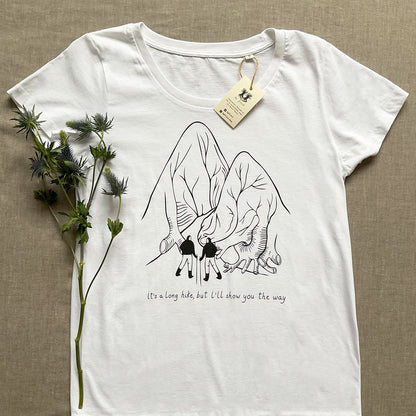 Tricou "I'll show you the way", Scoop neckline, White