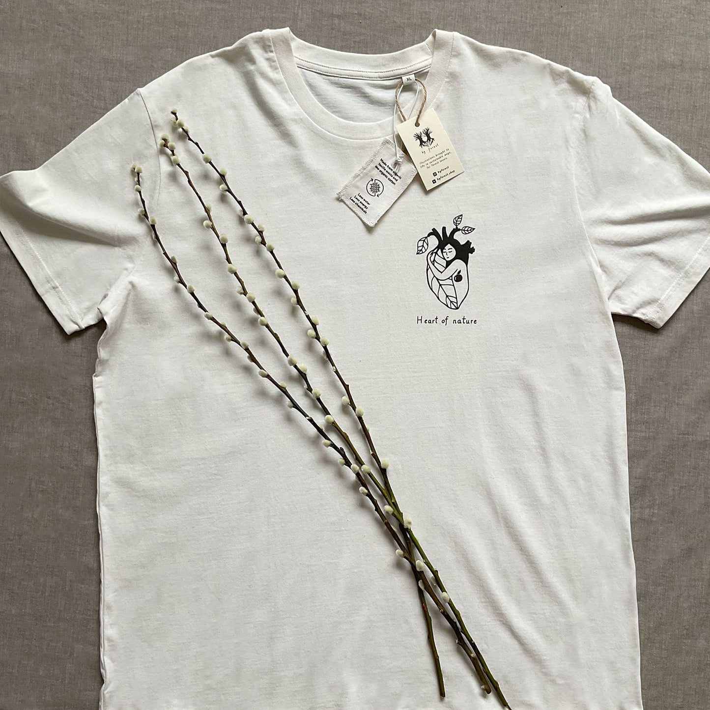 Tricou "Heart of nature",  RE-White
